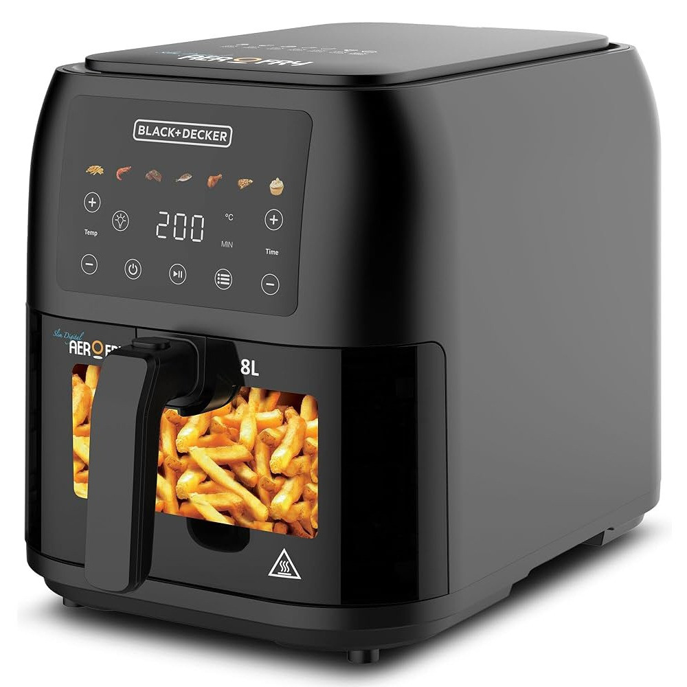 Black+Decker 7 in 1 Slim Digital Air Fryer 1700 W SAF80W-B5