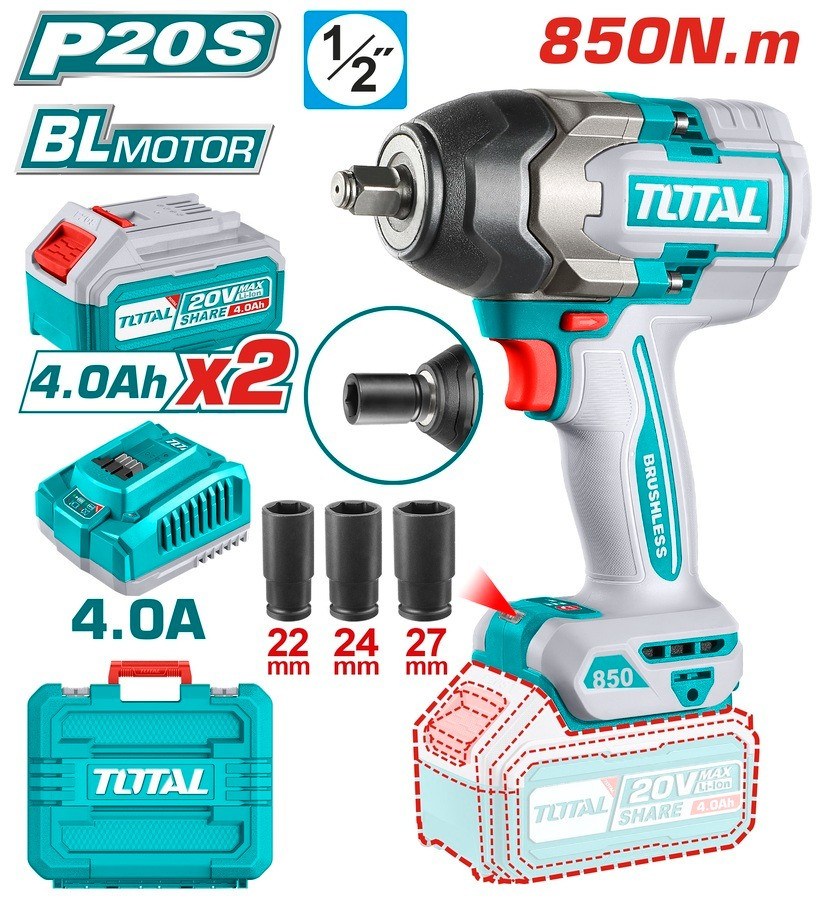 Total Cordless Impact Wrench TIWLI2085