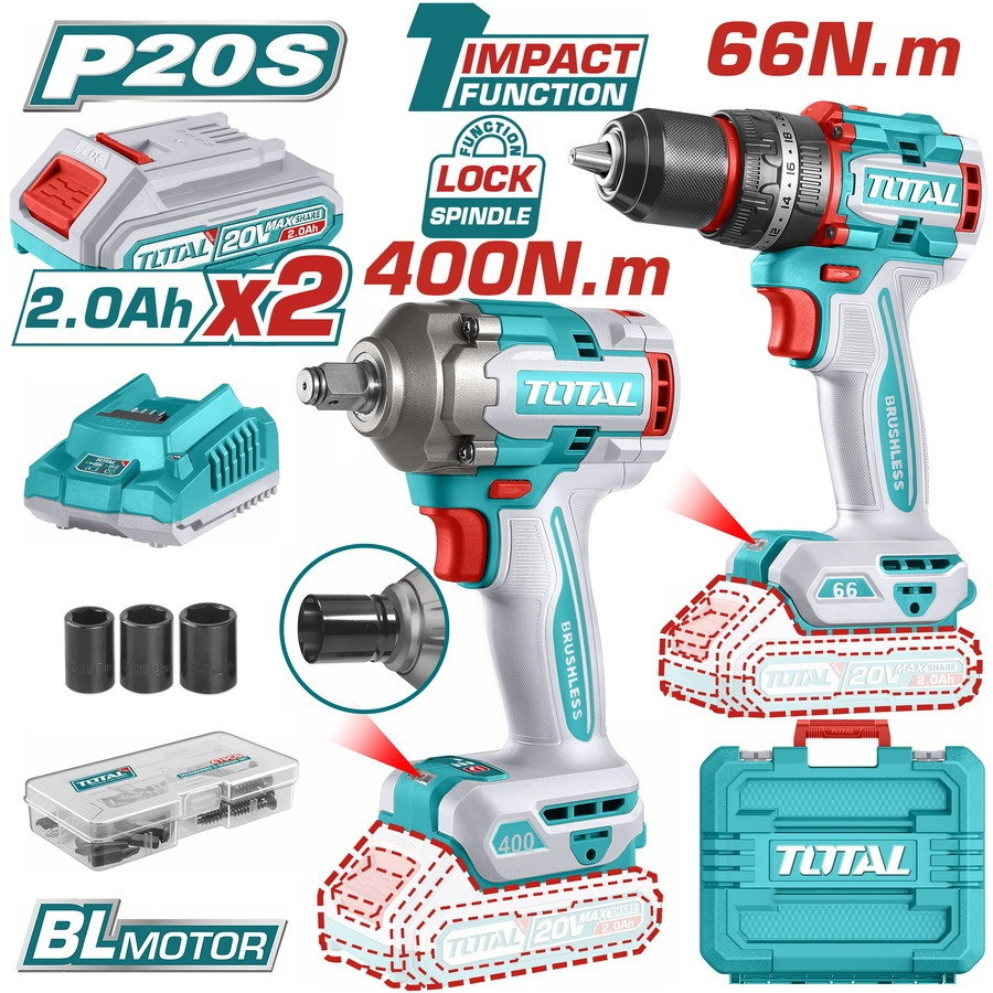Total Cordless 2 pcs combo kit TCKLI20275