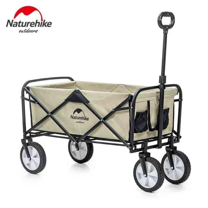 Naturehike Outdoor Garden Park Utility Kids Wagon Portable Khaki- Rough Wheel
