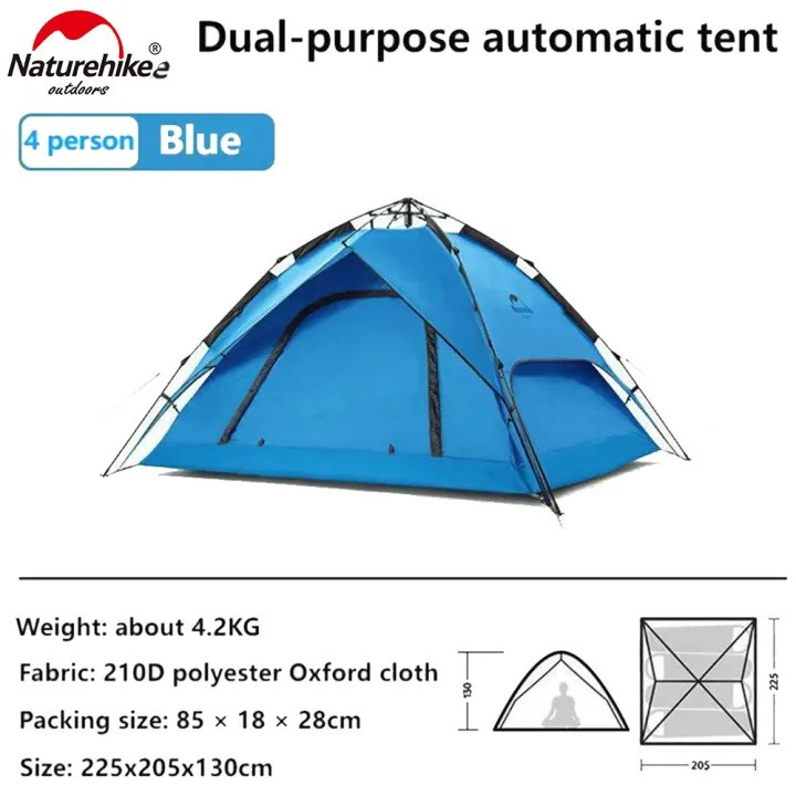 Naturehike 4 Person Automatic Pop-Up Camping Tent