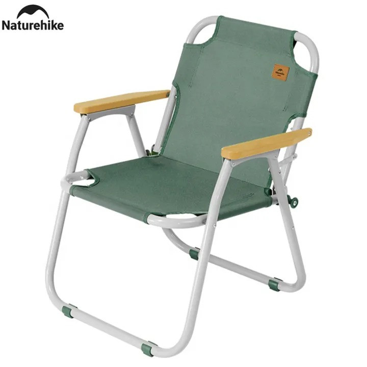Naturehike TO04 Aluminum Folding Camping Chair with Wood Armrest