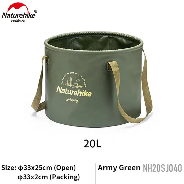 Naturehike Foldable Round Bucket Outdoor Camping Ultralight Portable Water Bucket 20L