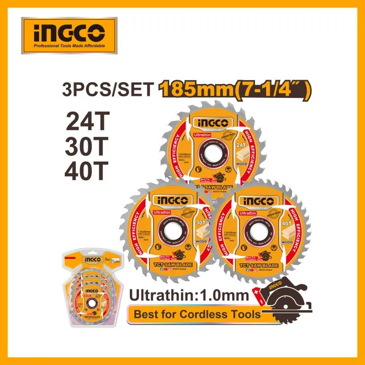 185mm(7-1/4")  Ultra-thin TCT saw blade set TSB18503