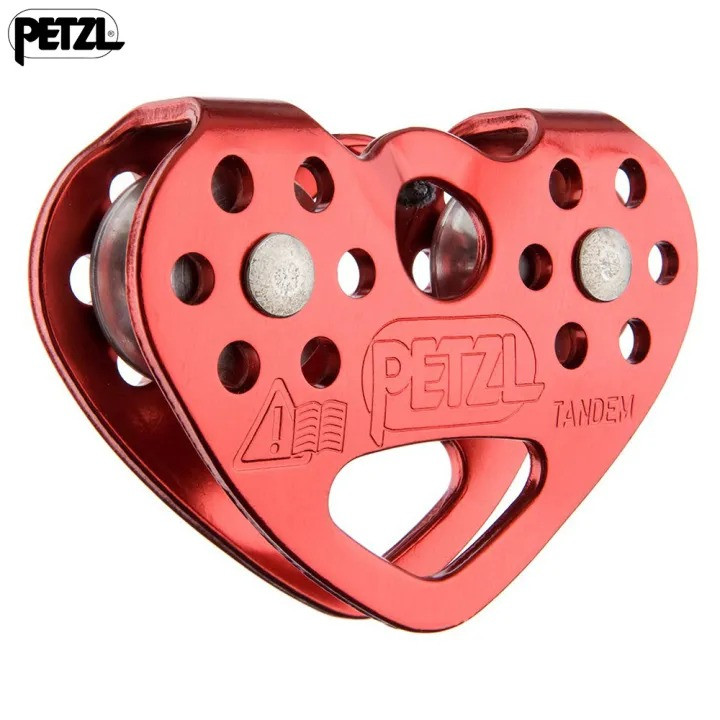 Petzl Tandem Double Pulley for Travel Along Ropes, Zipline Trolley