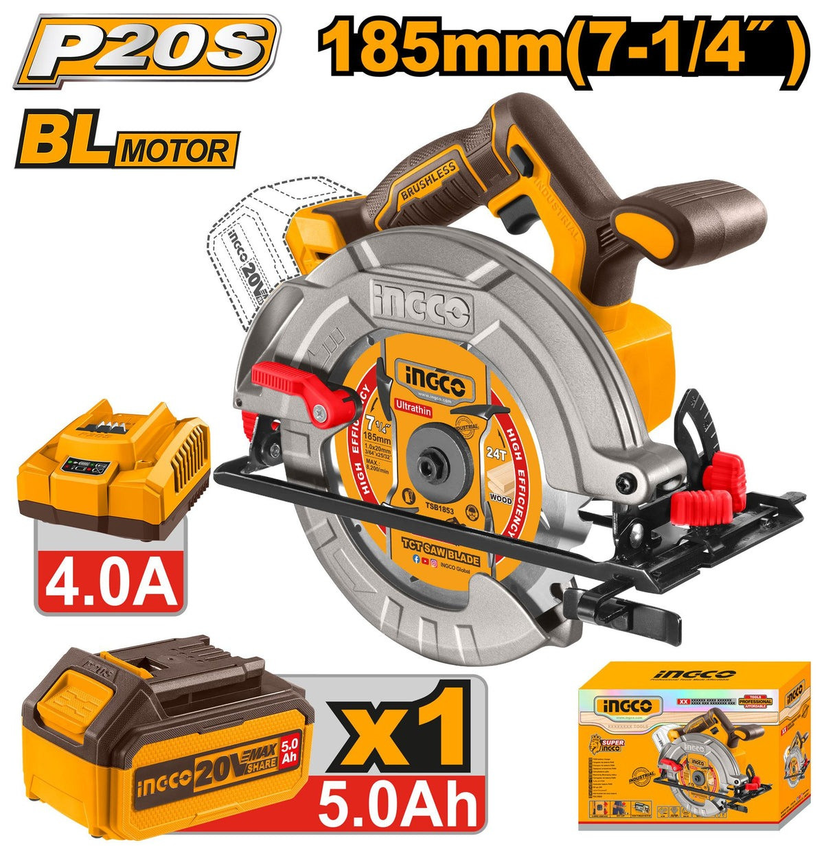 Ingco Cordless Circular Saw CSLI18513