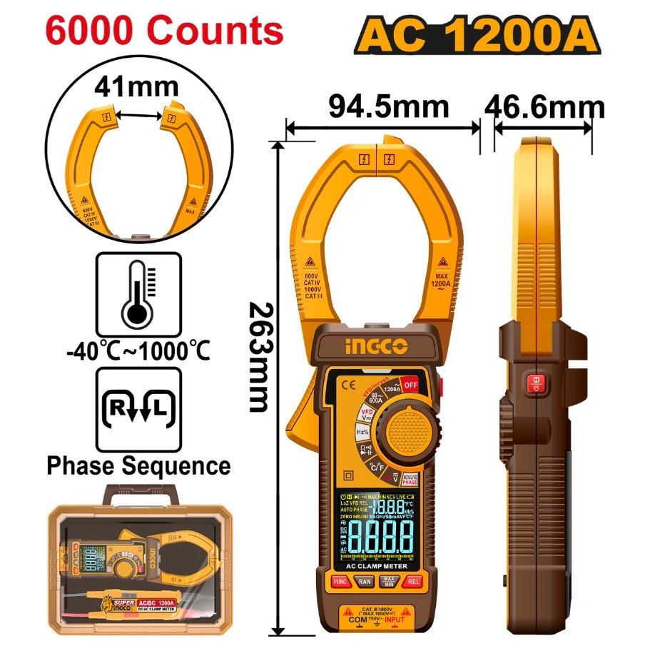 Ingco Digital AC Clamp Meter DCM610001