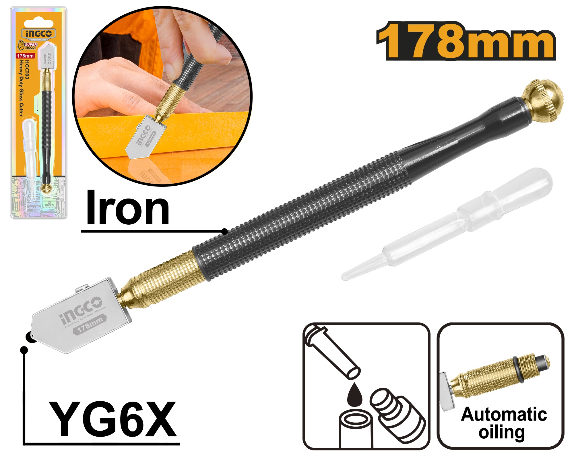 Ingco Heavy Duty Glass Cutter HGCT03