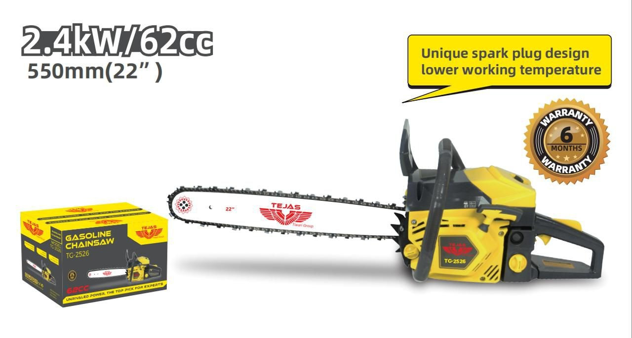 Tejas 22" 62cc Gasoline Chainsaw TG-2526