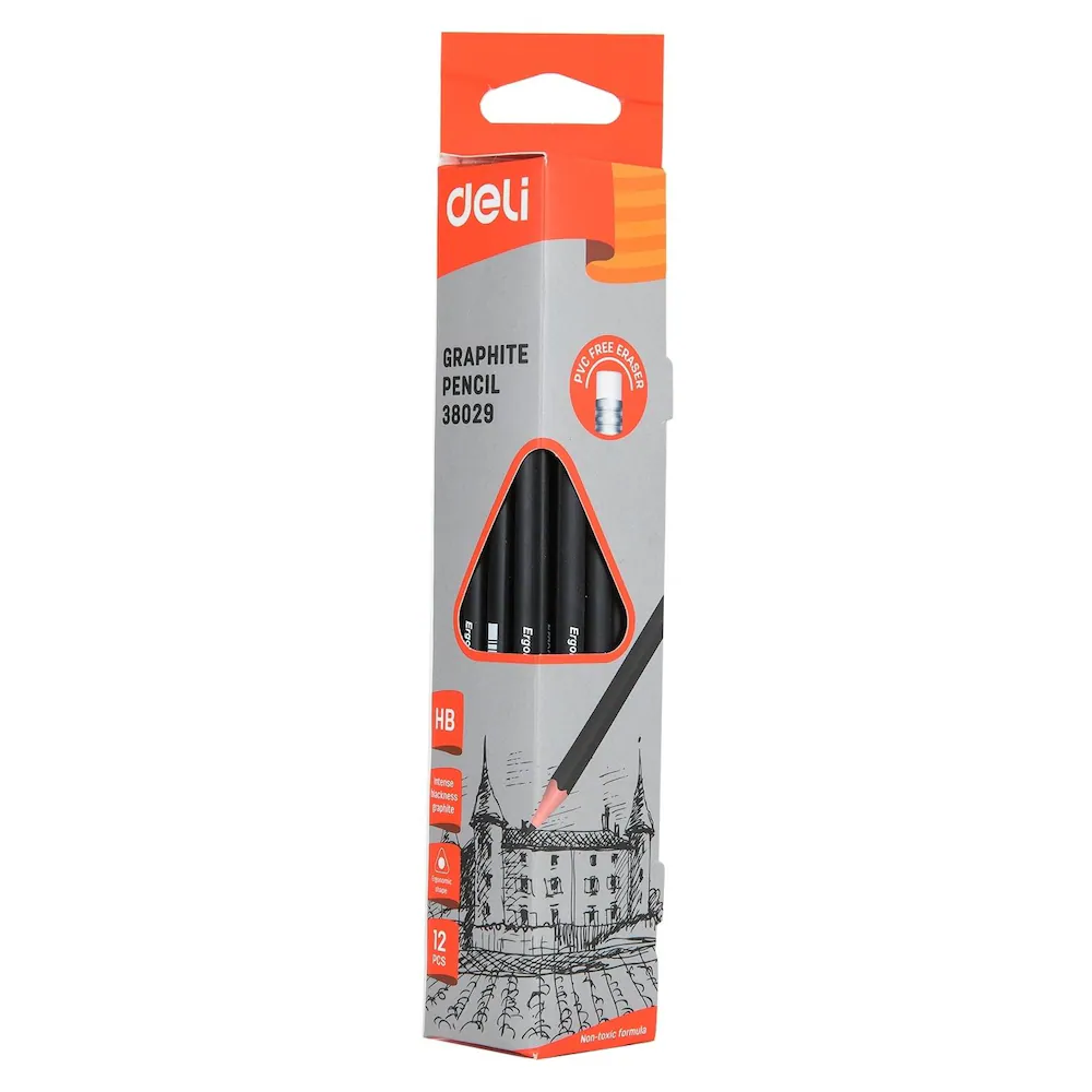 Deli Triangle Black Graphite Pencil E38029