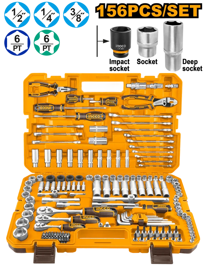 INGCO 156‑Piece Combination Tools Set HKTHP21561