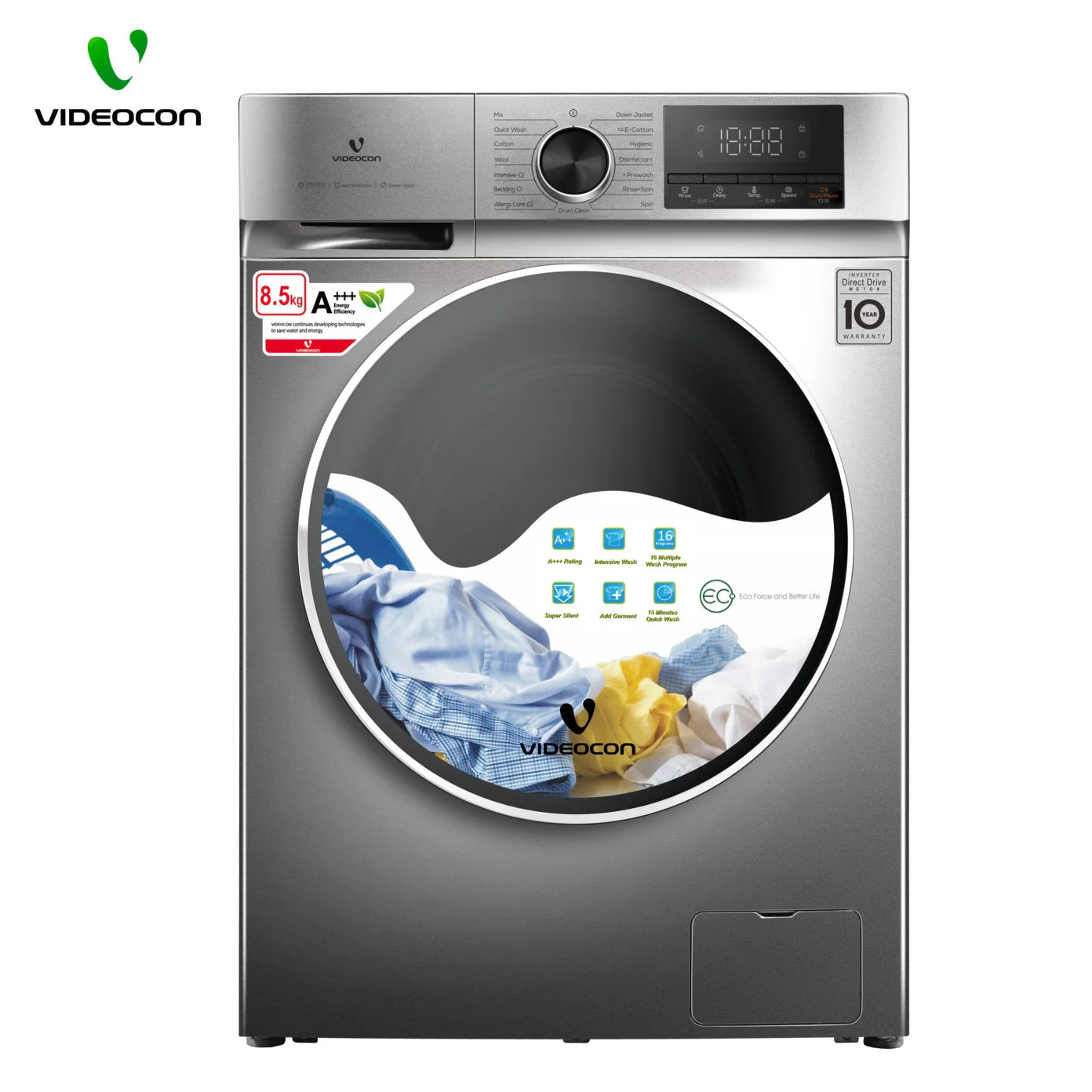 Videocon Front Load Full Automatic Washing Machine VD- 8.5F1A1