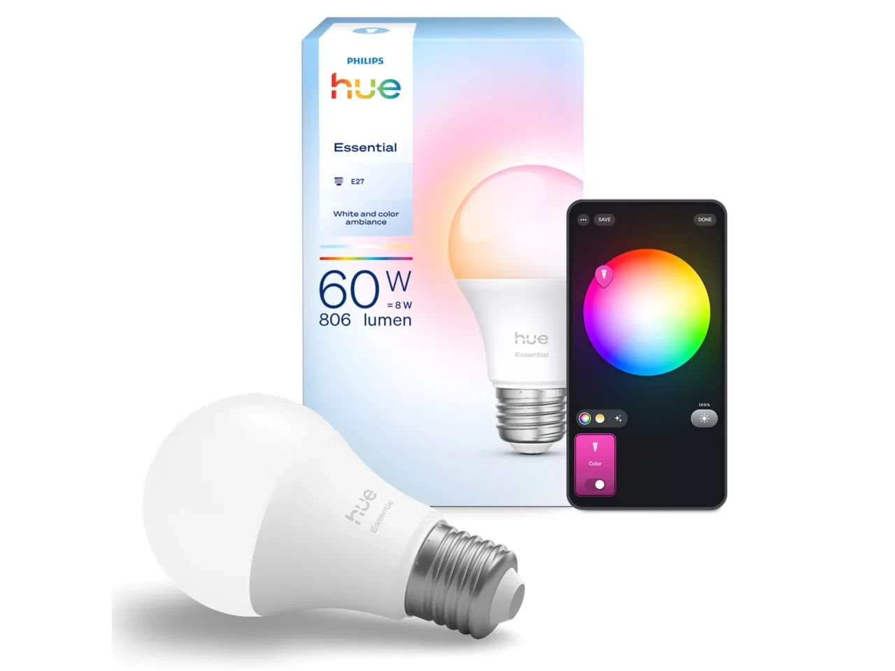 Philips Hue Essential E27 Smart LED Light Bulb