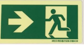 40mm*10mtr Photoluminescent Way Finding Tape Right (Laminated) T 3