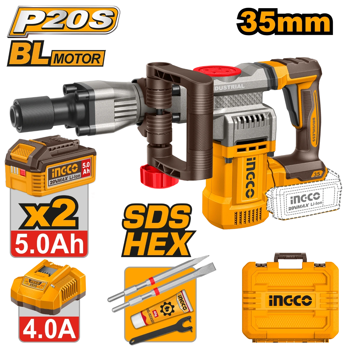 Ingco Cordless Demolition Breaker CDBLI203582