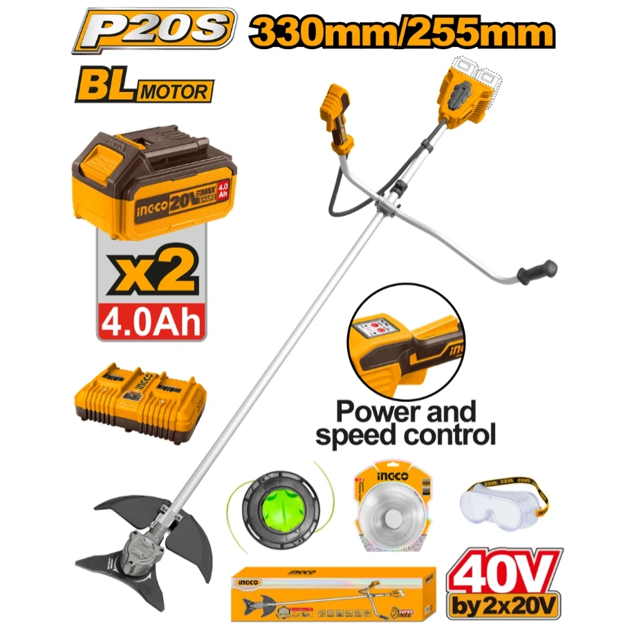 Ingco Cordless String Trimmer and Brush Cutter CSTLI202522