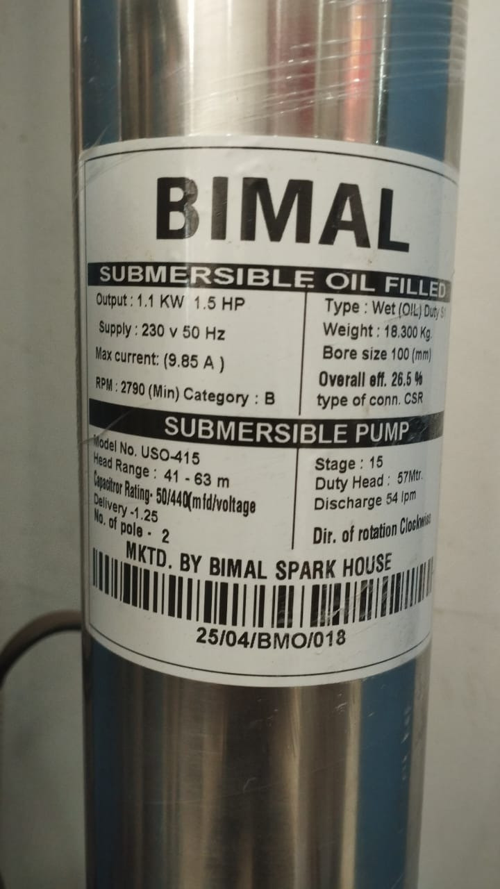 Bimal 1.5 HP 15 Stage Submersible Pump USO-415