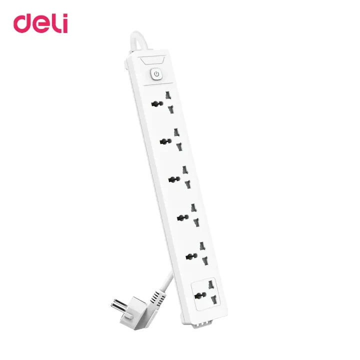 Deli Multiplug - Universal Socket Power Strip - 6 Socket