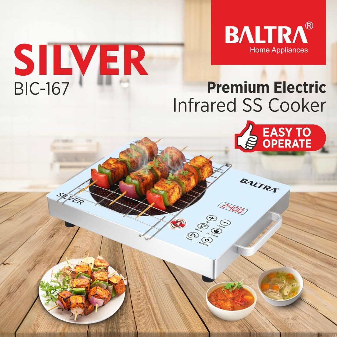 Baltra Infrared Cooktop BIC 167 (Silver)