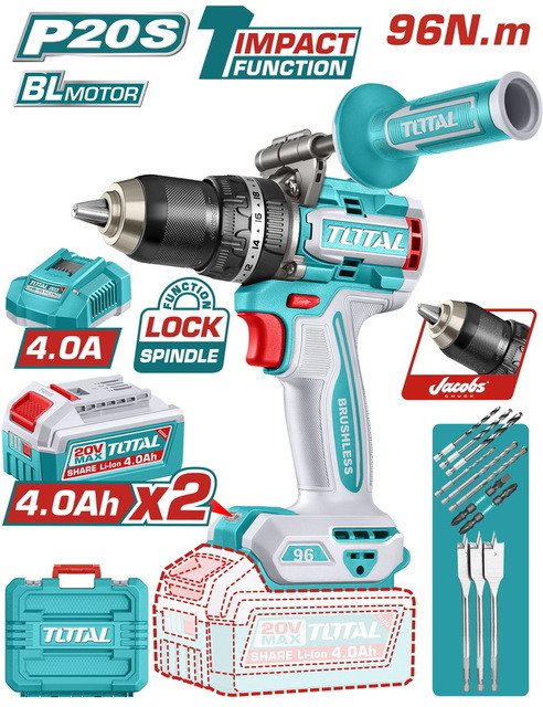 Total Brushless cordless Impact Drill TIDLI209686
