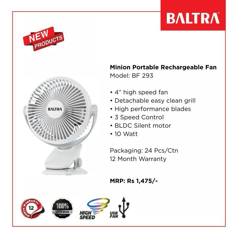 Baltra Minion Portable Rechargable Fan BF 293