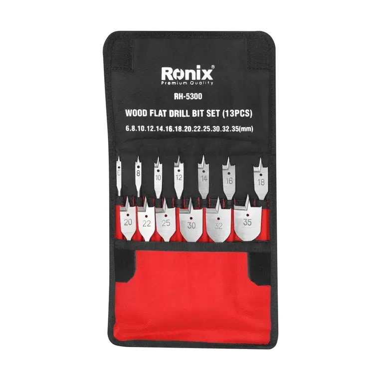 Ronix 13pcs Wood Flat Drill Bit Set RH-5300