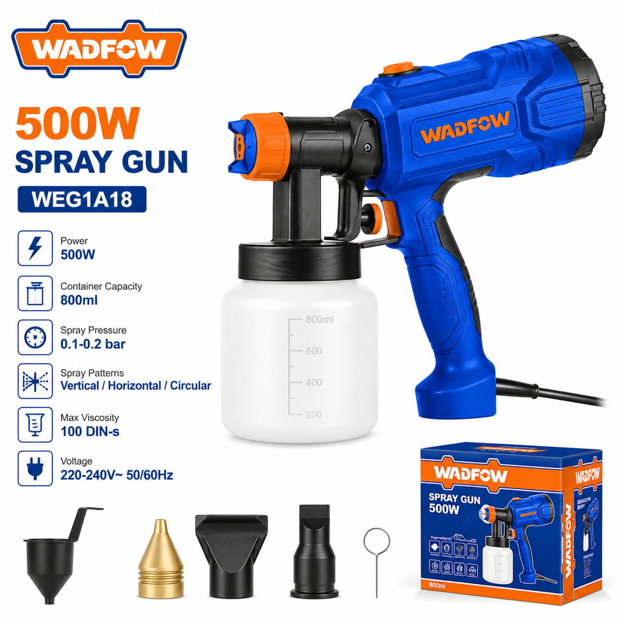 Wadfow 500W Spray Gun WEG1A18