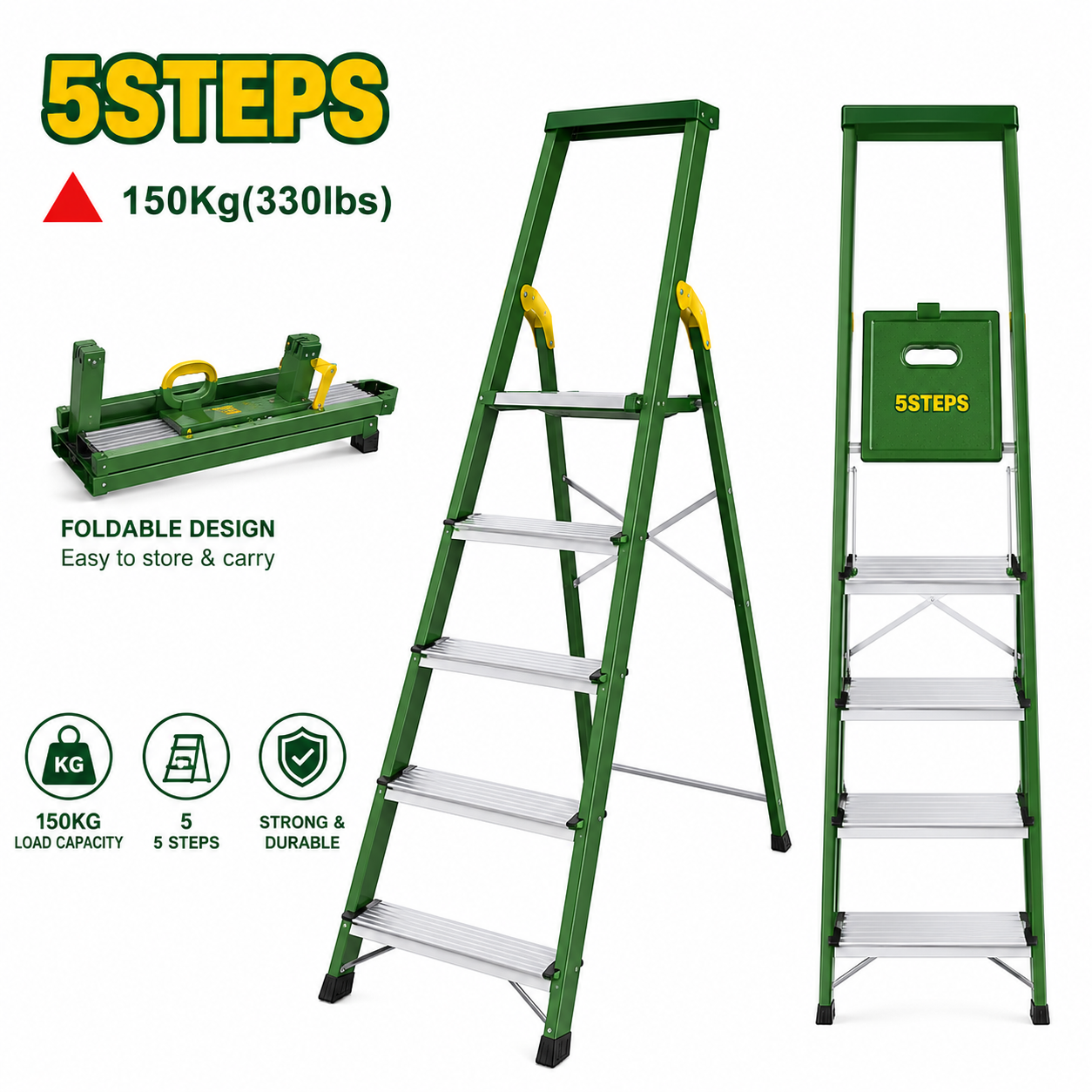Jadever Steel & Aluminium Household Ladder 5 Steps JDLD1H05