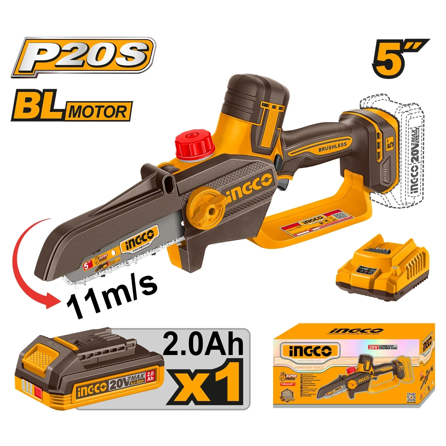 Ingco 20V Cordless Pruner Saw CGSLI20561