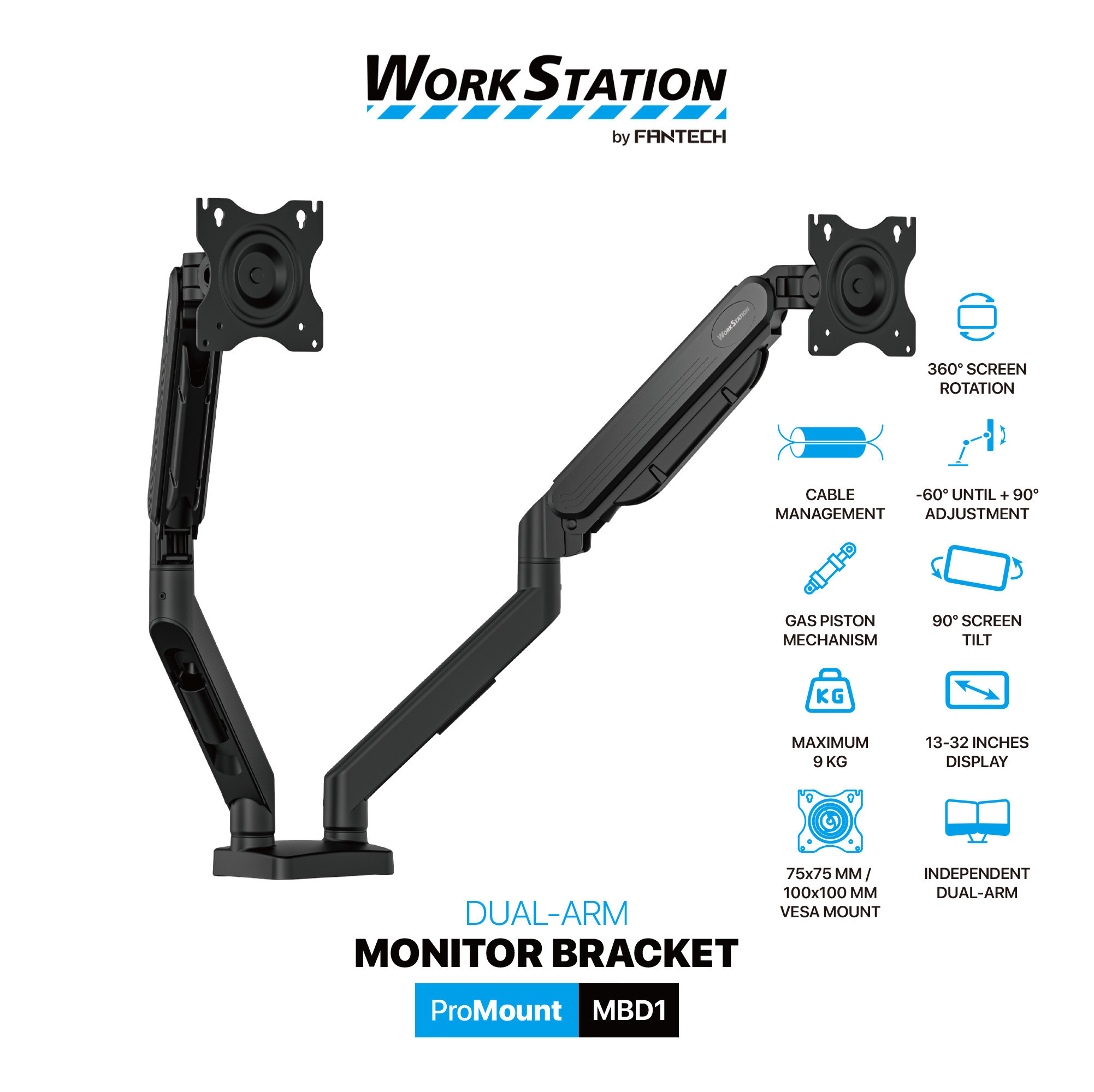 FANTECH WORK STATION PRO MOUNT MONITOR BRACKET MBD1