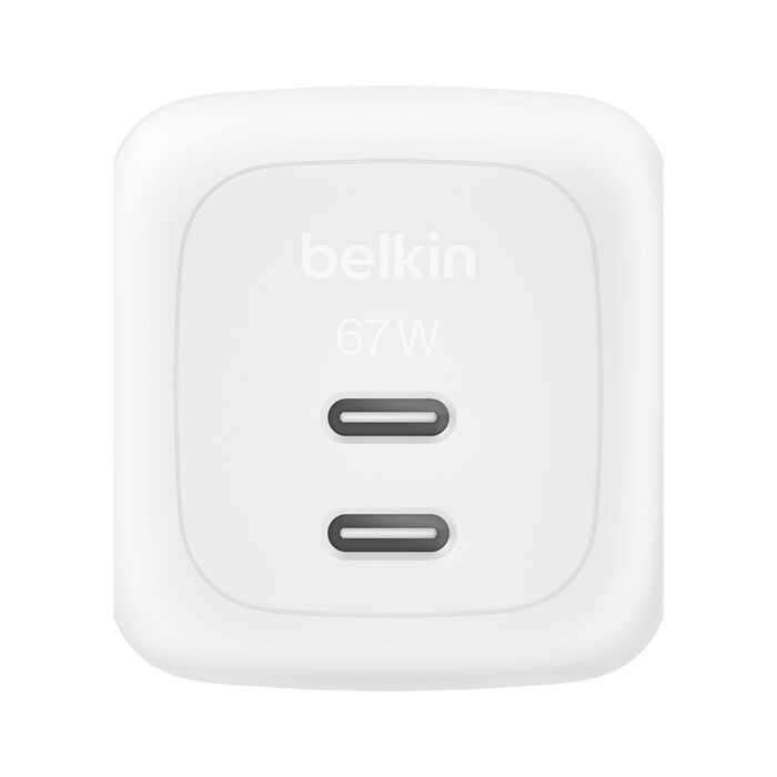 Belkin 67W Dual USB-C GaN Wall Charger with PPS – White